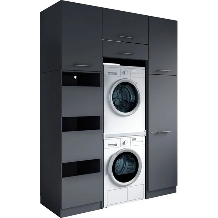Laundreezy Mehrzweckschrank-Set Laundreezy, 6-tlg. Mehrzweckschrank-Set B/H/T 168/238/68 cm, (6-St), Breite 168 cm, Soft-Close-Funktion, höhenverstellbare Füße – Bild 4