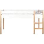 LaNatura Hochbett für Kinder MDF Weiß Pinie Natur Leiter Lattenrost