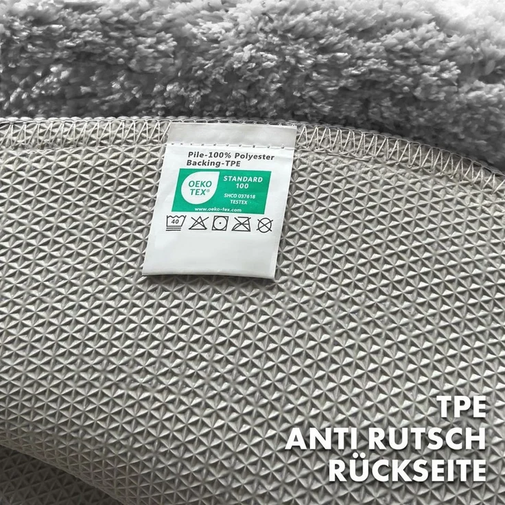 Kubus Duschmatte Elara, Runde Badematte aus hochwertiger Mikrofaser, Polyester, Rund, Rutschhemmend und kompatibel mit Fußbodenheizung – Bild 3