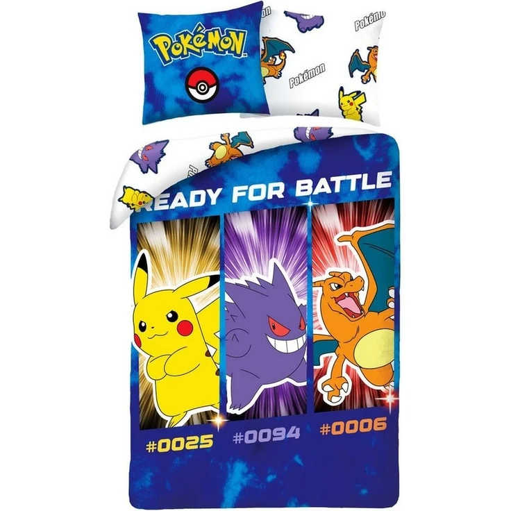 Halantex Bettwäsche Pokemon - Pikachu Gengar Glurak - Wende-Bettwäsche-Set, 135x200 80x80, Baumwolle, 100% Baumwolle – Bild 5