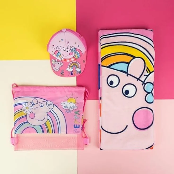 Peppa Pig Waschlappen-Set Handtücher im praktischen Beutel für Kinder – Bild 5