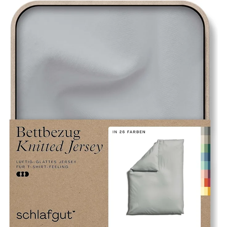 Bettbezug Knitted Jersey uni, aus Bio-Baumwolle mit Elasthan, Reißverschluss, Schlafgut (1 St), bügelfrei, Mix & Match Bettwäsche: passender Kissenbezug erhältlich