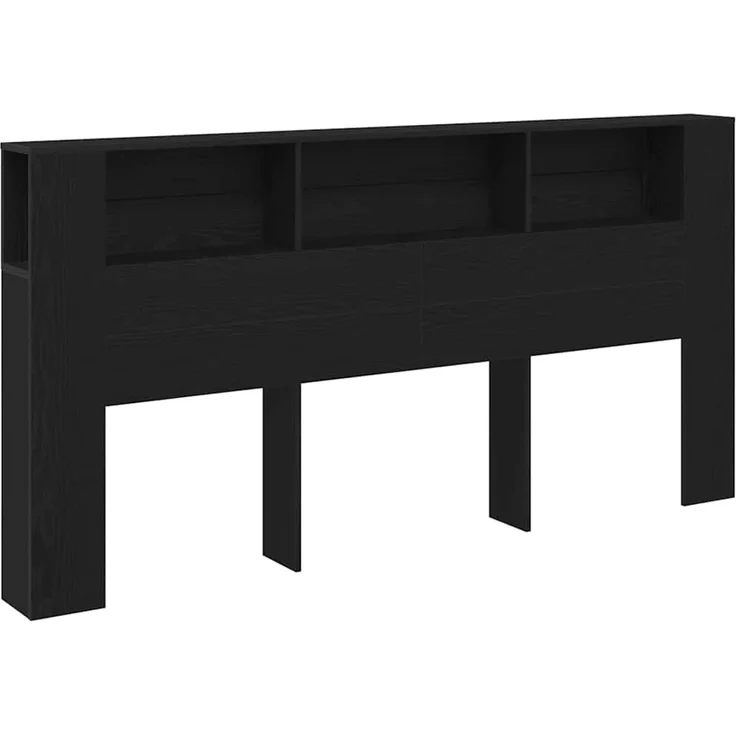 vidaXL Kopfteil Schrank Schwarz Eichen-Optik Holzwerkstoff 102,5 x 200 x 18,5 cm – Bild 2