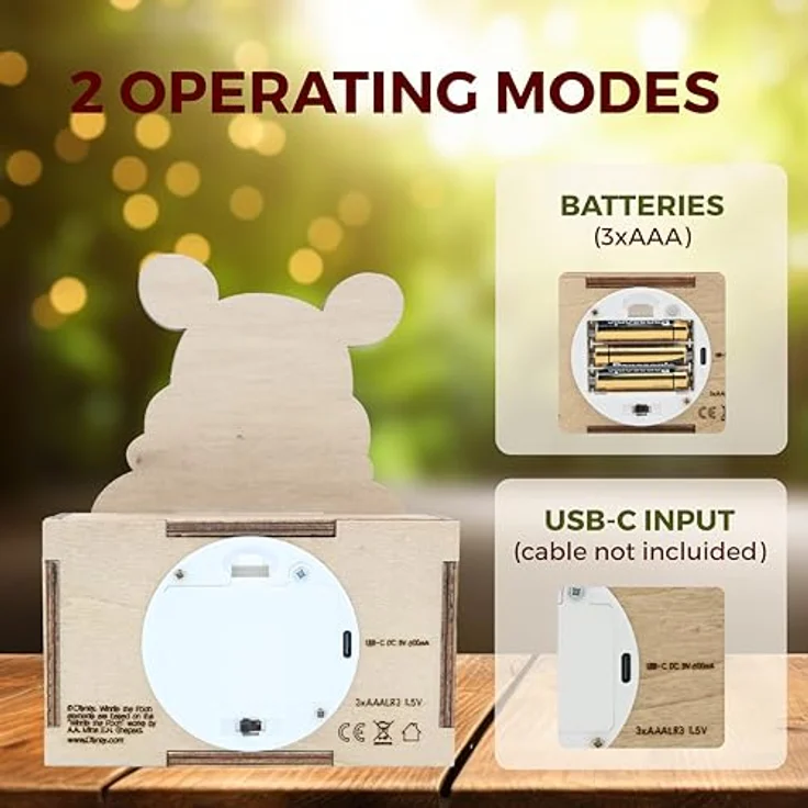 WONDEE Offizielle Disney Winnie Puuh Lampe Personalisierte - Nachtlicht Baby und Kinder Winnie Puuh, Geschenke zur Geburt, Taufgeschenke für Madchen Personalisierte Geschenke Baby, Disney Geschenk – Bild 5