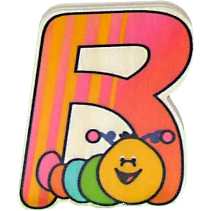 Hess Holzspielzeug 0044R - Buchstabe aus Holz, mit buntem Tiermotiv passend zum Konsonant R, ca. 5x6 cm groß, handgefertigt, als Dekoration für´s Kinderzimmer