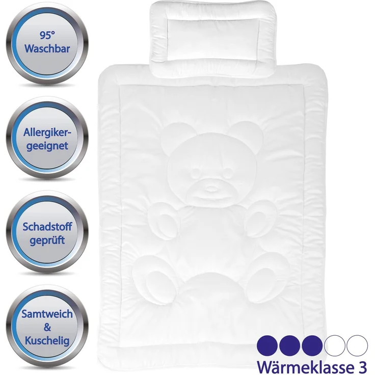 Kinder Betten-Set inkl. Bettwäsche 100x135cm / 40x60cm Bärchen Rosa – Bild 4