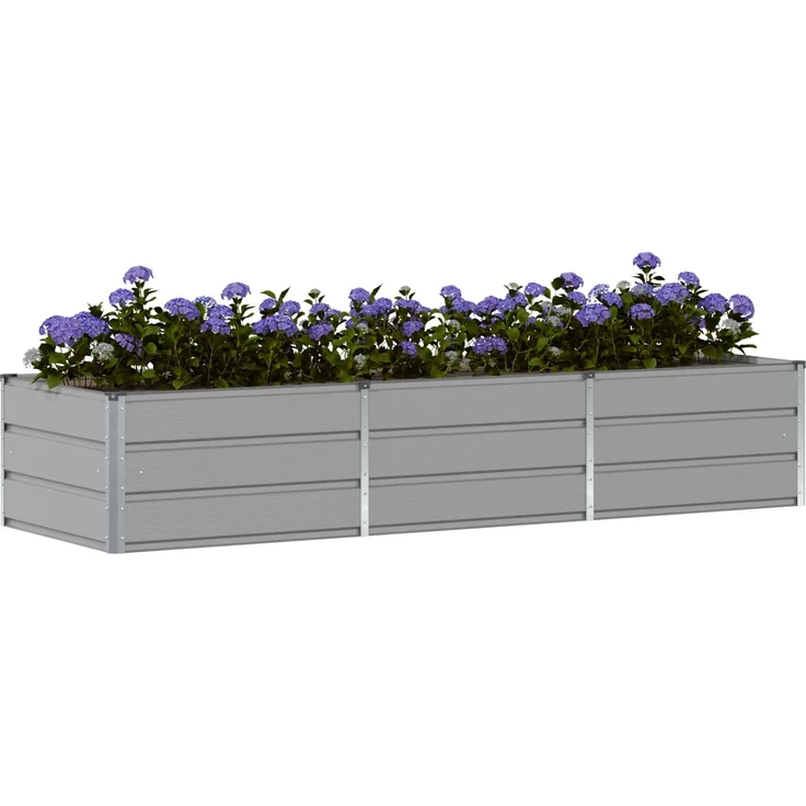 vidaXL Pflanzkübel Hellgrau 240 x 80 x 45 cm Stahl 42018142 – Bild 3