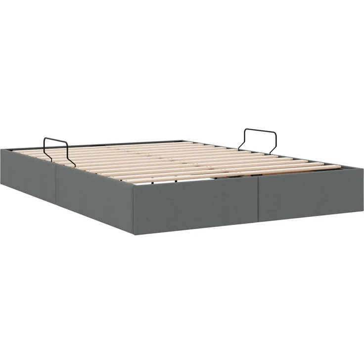 vidaXL Ottoman Bettgestell mit Speicher Dunkelgrau 140 x 190 cm Stoff 3442821 – Bild 9