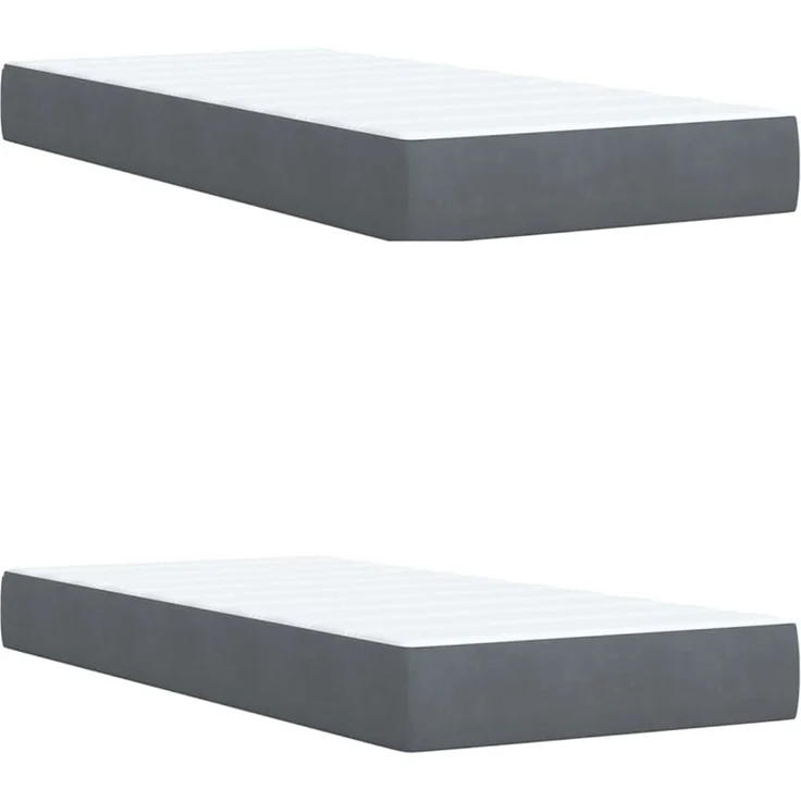 vidaXL Boxspringbett mit Matratze Dunkelgrau 200x200 cm Samt 3287843 – Bild 7