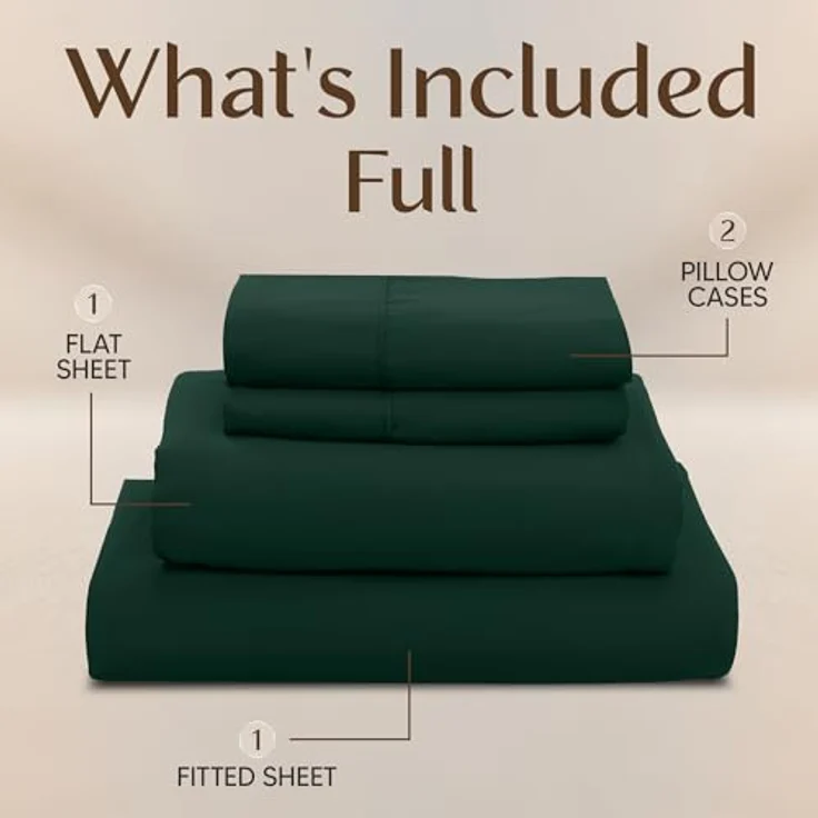 Utopia Bedding Bettwäsche-Set – 4-teiliges Bettwäsche-Set – gebürstete Mikrofaser – schrumpffrei und lichtbeständig – pflegeleicht (voll, Smaragd) – Bild 4