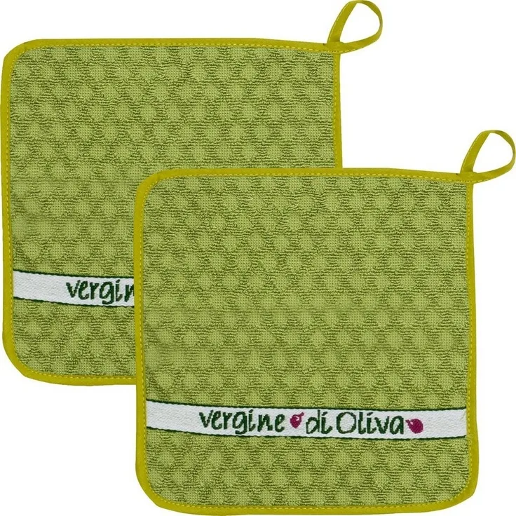 Kracht Topflappen Topflappen "Olio extra" 2er-Pack, Frottier Uni