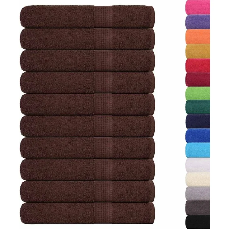 vidaXL Handtücher FROGN 10 Stk. Braun 100x200 cm 360 g/m² 136772 – Bild 2