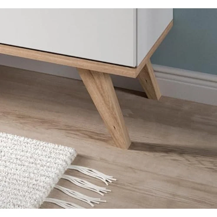 Xonox Sideboard, Weiß, Holzwerkstoff mit Glastüren, B/H/T: 185x95x40 cm, nachhaltig und elegant – Bild 7