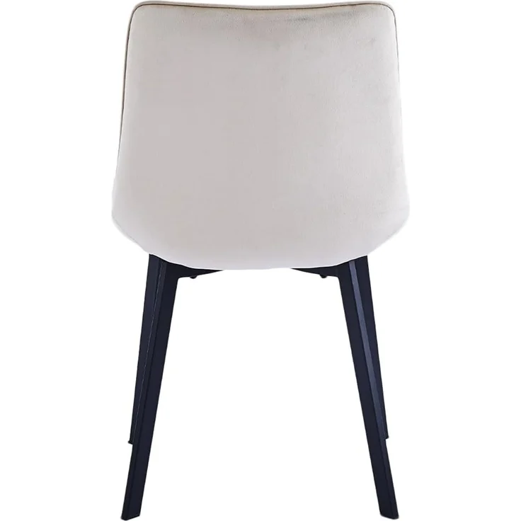 Shally Dogan Set mit 4 Stühlen für Esszimmer, Haus, Büro, Wohnzimmer, Wartezimmer, ergonomischer Stuhl mit Samtbezug und schwarzen Füßen, Sessel modernes Design, bequem mit robuster Struktur (Beige) – Bild 6