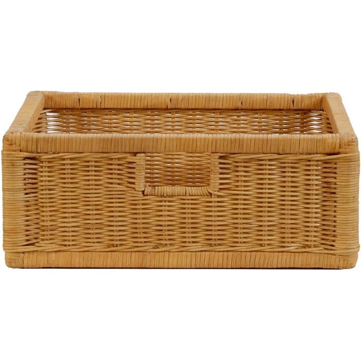 Krines Home Regalkorb 2er Set Regalkorb Aufbewahrungskorb Korb geflochten Rattan Korbset (2-teiliges Set), ca. 43 x 32 x 17,5 cm Aufbewahrung Regal Schrankkorb – Bild 2