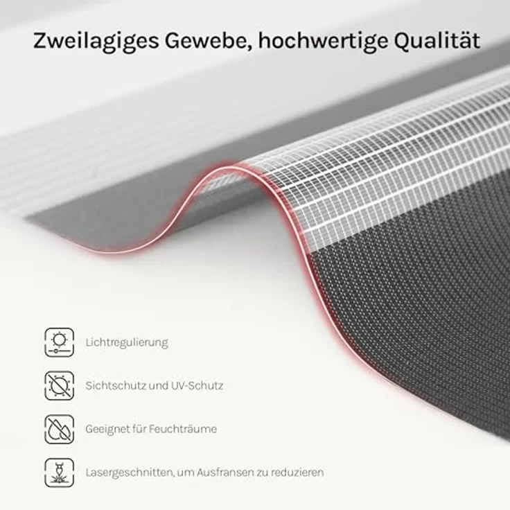 Doppelrollo, Woltu, Lichtschutz, Lichtschutz, Rollos für Fenster und Türen, verdunkelnd – Bild 6