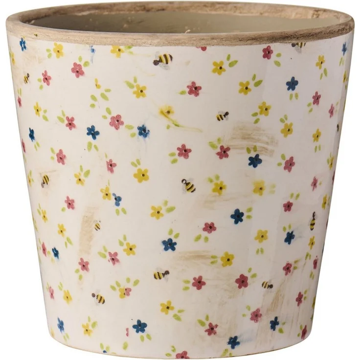 Ib Laursen - Blumentopf Übertopf Blumenübertopf Keramik Blumenmuster 13156-00 – Bild 5