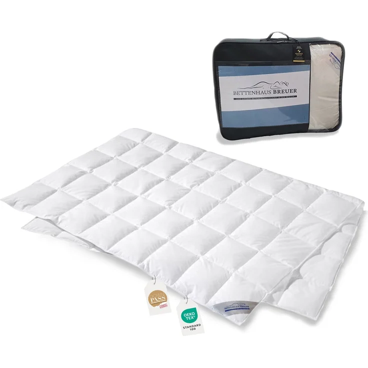 Daunenpass Sommer Daunen Bettdecke Sommerbett Sommerdecke 320g 135x200 – Bild 1
