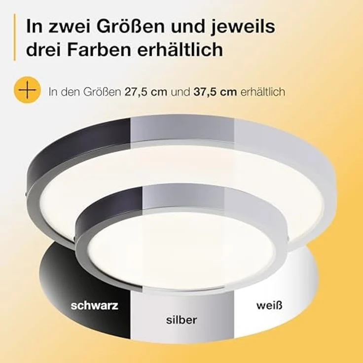 Brilliant LED Deckenleuchte Navara, LED fest integriert, Neutralweiß, Ø 37,5cm, Höhe 3 cm, 2900 lm, 4000 K, IP44 – Bild 5