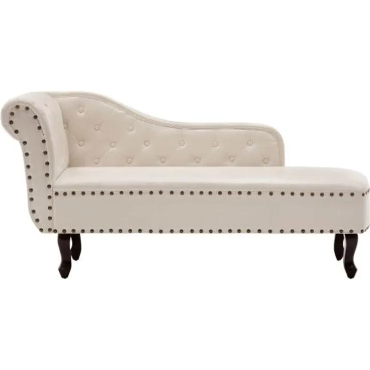vidaXL Chaiselongue Creme Kunstleder 60783