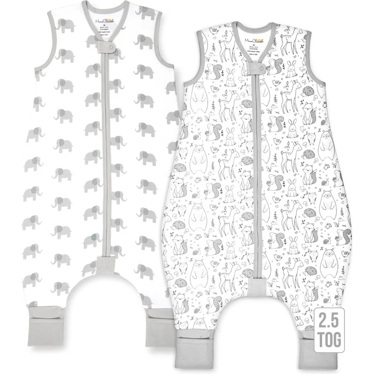 Mama Cheetah Toddler Sleep Sack with Feet, 6-18 Month, 2.5 TOG Organic Cotton Sleeping Bag with Legs, Baby Wearable Blankets for Walkers w/ 2-Way Zipper, Sleep Sack for Girls & Boys, Small