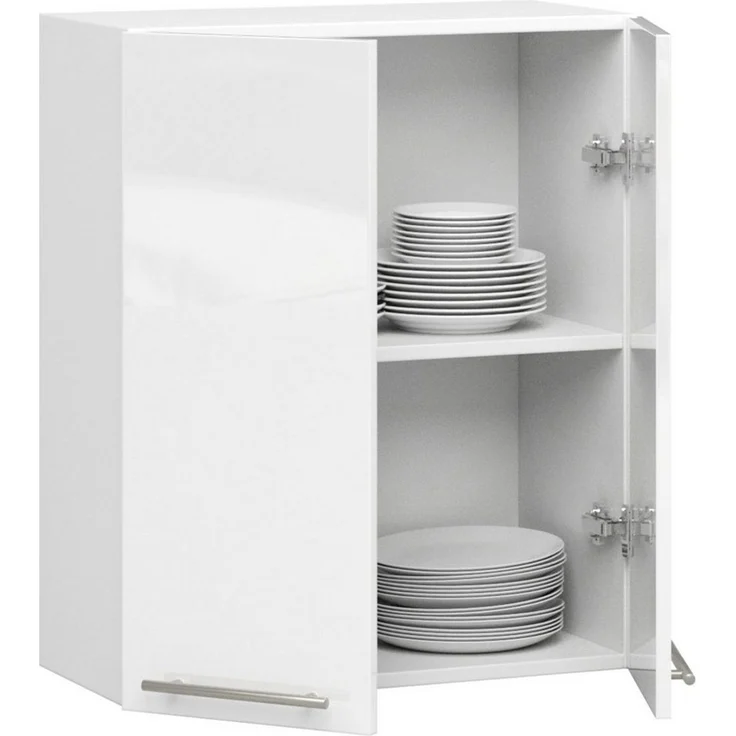 Raumhirsch Furniture Hängeschrank - Praktische Aufbewahrung - Wandschrank Modernes Design, 60 cm, höhenverstellbar, Soft-Close, matt weiß – Bild 2