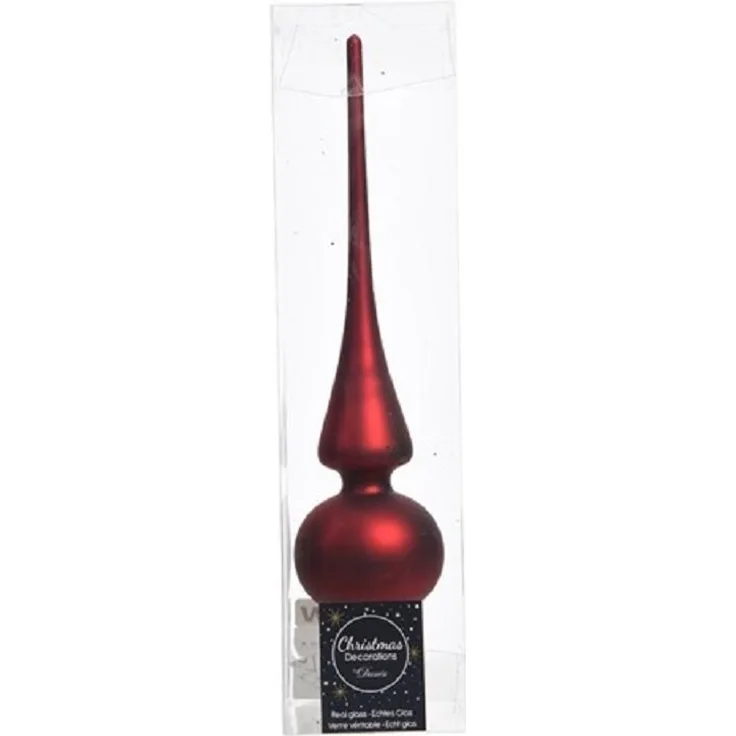 Kaemingk Christbaumspitze Christbaumschmuck Christbaumspitze Glas Ø 6 x 26 cm ochsenblut matt