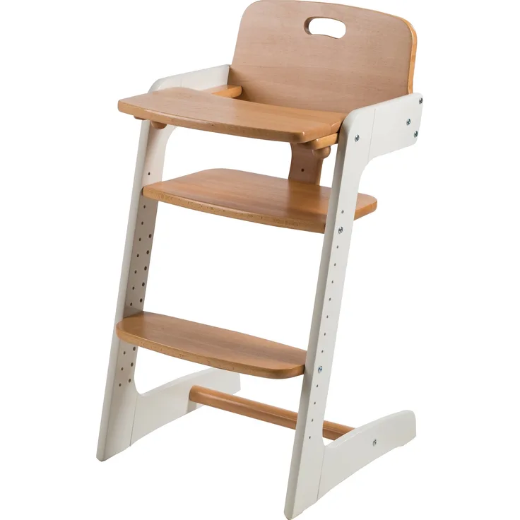 roba Treppenhochstuhl 'Kid Up' - Massivholz - mitwachsender Hochstuhl - Weiß / Natur