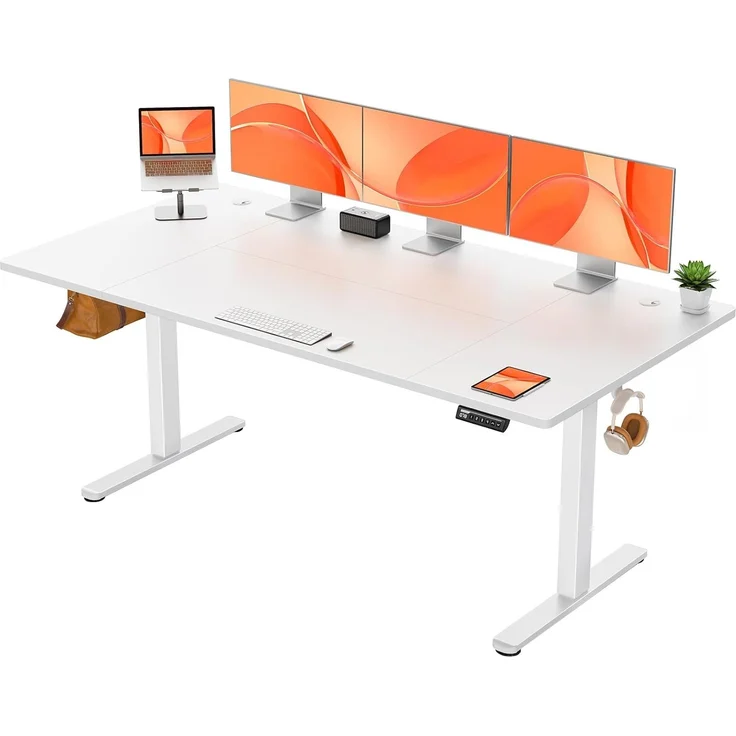 ErGear Elektrisch Höhenverstellbarer Schreibtisch 180x80 cm, Schreibtisch Höhenverstellbar mit 4 Memory-Funktion, Gaming Tisch mit Vierteilige Tischplatte – Bild 1