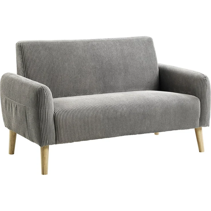 ATLANTIC home collection 2-Sitzer Moby, mit Federkern, kleiner Tasche und in modernem Cordbezug – Bild 2