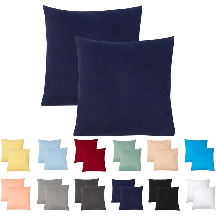 Livessa 2er Set Kissenbezug 50x50 aus%100 Baumwolle Jersey Stoff - Verdeckter Reißverschluss, Kopfkissenbezug 50x50 cm, Kissenhülle, Ultra weich und atmungsaktiv, Oeko-Tex Zertifiziert