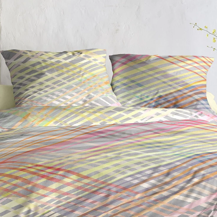 Irisette Mako Satin Bettwäsche Wave 8593-90 Streifen Bunt Neon 135x200 – Bild 3
