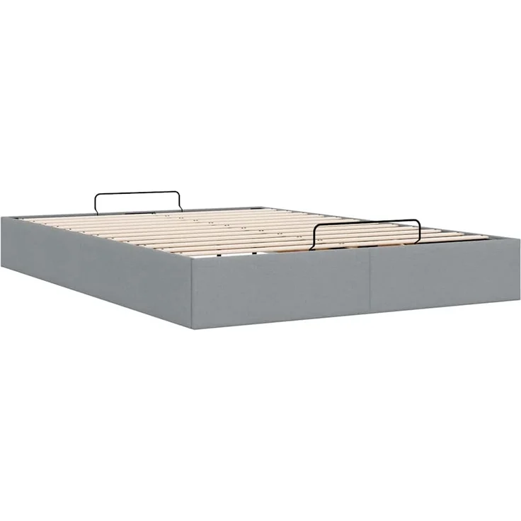 vidaXL Ottoman-Bett ohne Matratze Hellgrau 140x190 cm Stoff 3310875 – Bild 3