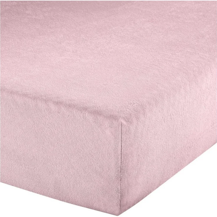 Erwin Müller Spannbettlaken Spannbettlaken "Erding", Frottee, Gummizug: Rundumgummi, (1 Stück), Frottee-Stretch Uni, Rose, Spannbettlaken | 90x190 - 100x200 cm – Bild 1