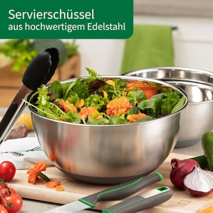 Chefkoch trifft Fackelmann Schüssel Edelstahlschüsseln Set, Rührschüsseln, Küchenschüsseln, Antirutsch – Bild 7