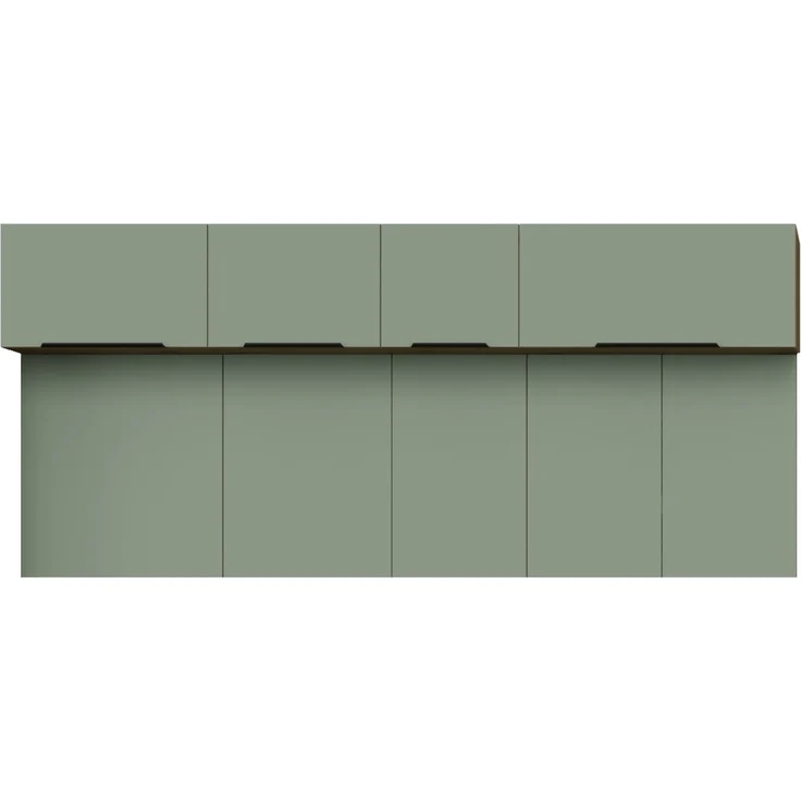 Küchen Aufsatzschrank 50 cm ARIA Aquamarin ultra matt + Eiche Artisan matt, hochwertige Fronten mit Anti Fingerprint Beschichtung Küchenzeile Küchenblock – Bild 4