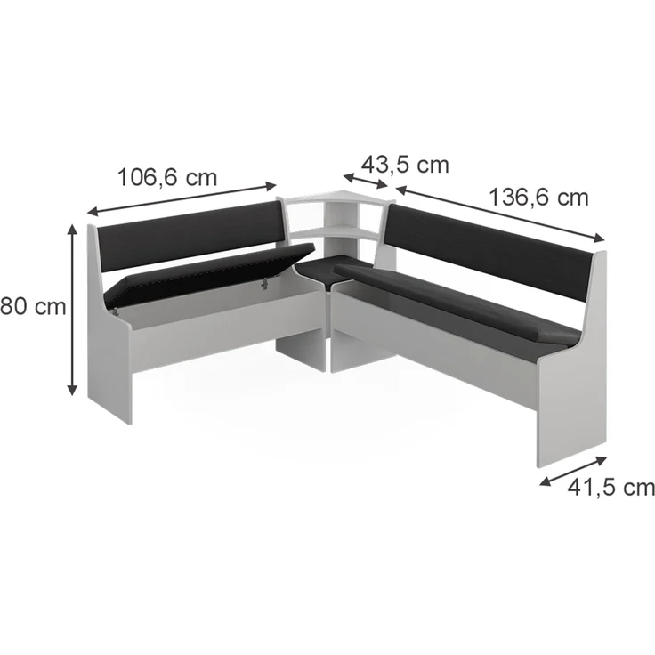Eckbankgruppe Roman Weiß 150.1x180.1 cm Vicco – Bild 2