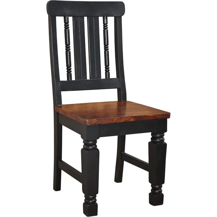 Stuhl Sheesham 45x45x98 schwarz/braun lackiert NEW BOSTON #120