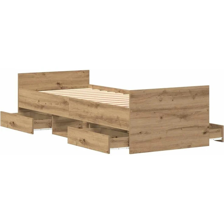 vidaXL Bettrahmen Artisan-Eiche 193 x 78 x 50 cm Holzwerkstoff 3329307 – Bild 5