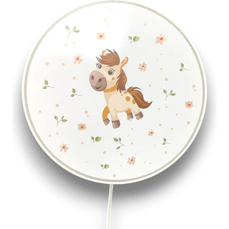 Kinderzimmer Wandlampe Pony Ø 25cm mit Schalter, Kabel, Stecker & E14 LED – Bild 8