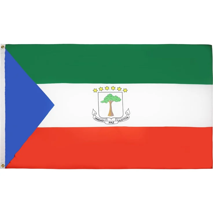 AZ FLAG - Flagge Äquatorialguinea - 150x90 cm - Republik Äquatorialguinea Fahne 100% Polyester mit Messing-Ösen - 110g