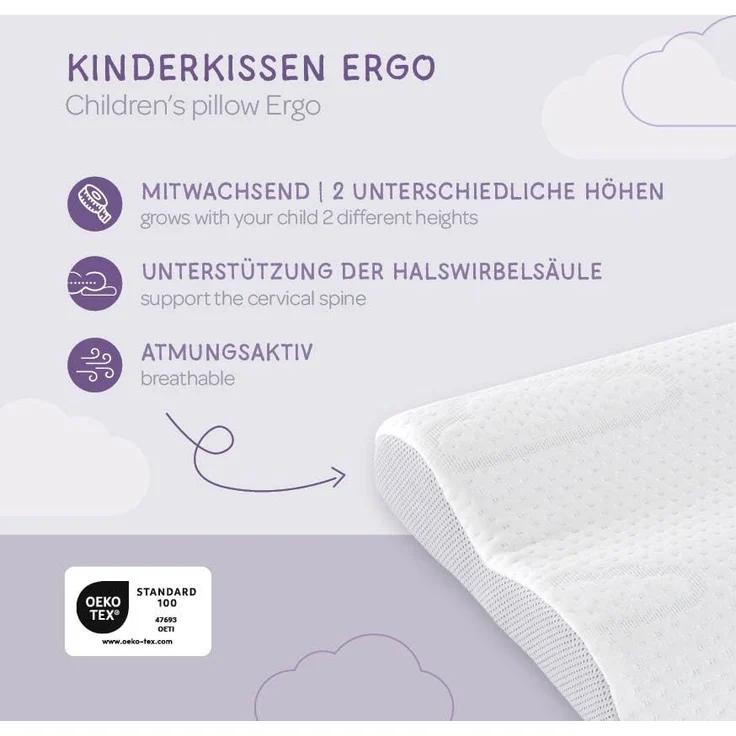 Träumeland 'Ergo' Kinderkopfkissen 34 x 57 x 8 cm – Bild 4