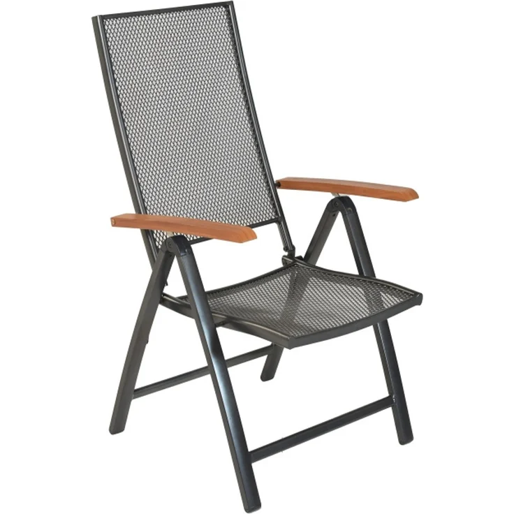 Thasos Gartenmöbel Set 7tlg, 6 Klappsessel, Ausziehtisch 150 (200 ) x 90 cm, Aluminium – Bild 4