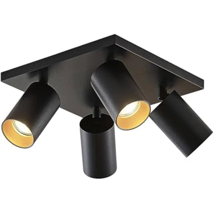 Arcchio Strahler Brinja, 4-flammige Deckenlampe in Schwarz aus Aluminium, GU10, modern, Flurleuchte – Bild 1