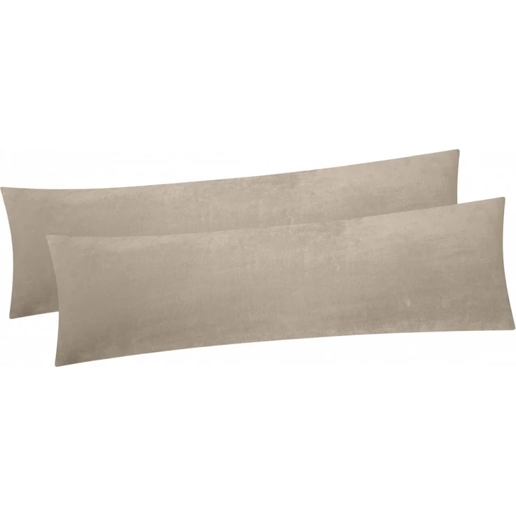 Heubergshop Seitenschläferkissenbezug, (2 Stück), 40x145cm, Fleece Winter flauschig weich warm Set Bezug (2x-Beige) – Bild 1
