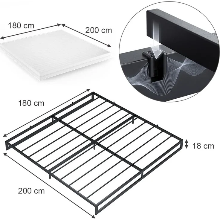 Bettgestell Lenora Schwarz 180x200 mit Matratze Vitalispa – Bild 3