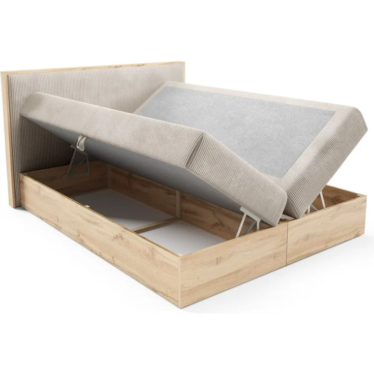 Boxspringbett Schlafzimmerbett ROLAND 120x200cm in Stoff Lincoln Honiggelb – Bild 4