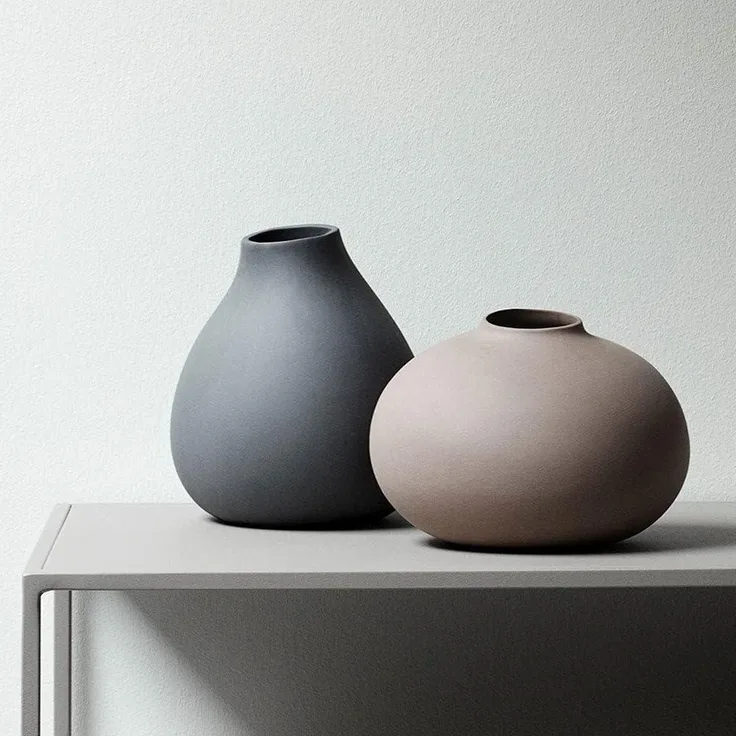 Blomus NONA Vase, Dekovase, Blumenvase, Deko, Porzellan, bark, 13 cm, 65972