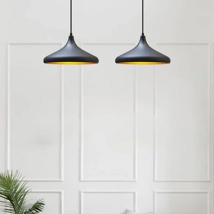 Bamyum Pendelleuchte Bamyum Pendelleuchte Durchmesser 35 cm E27 Metall Moderne Lampe, ohne Leuchtmittel – Bild 3