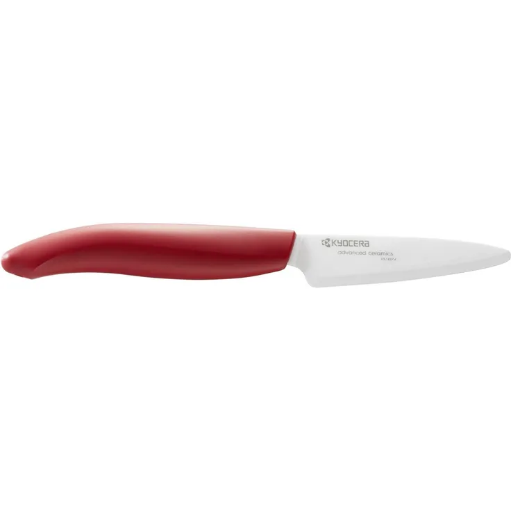 KYORA GEN COLOUR Schälmesser FK-075WH-RD Schälmesser mit extrem scharfer Keramikklinge für absolut präzise Schnitte. Grifffarbe rot. Klingenlänge: 7,5 cm